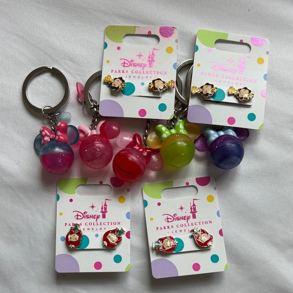 Disney Parks Collection Colorful Keychains and Pins